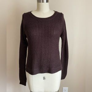 Brown Waffle Knit Ambiance Sweater Size Juniors Large